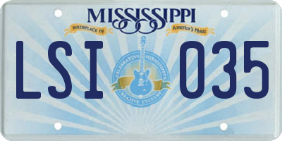 MS license plate LSI035
