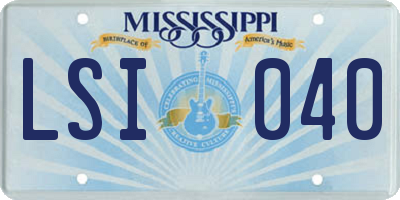 MS license plate LSI040