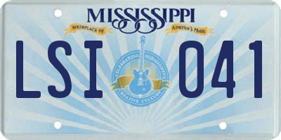 MS license plate LSI041