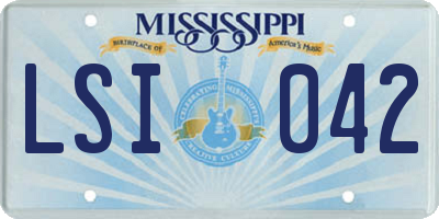 MS license plate LSI042
