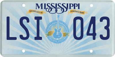 MS license plate LSI043