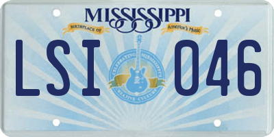 MS license plate LSI046