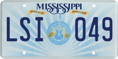 MS license plate LSI049