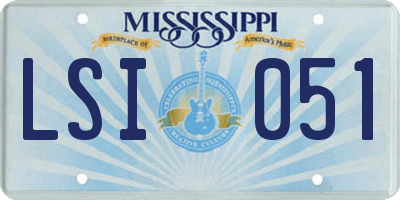 MS license plate LSI051