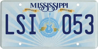 MS license plate LSI053