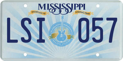 MS license plate LSI057
