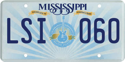 MS license plate LSI060