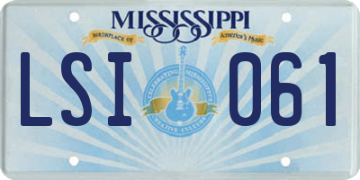 MS license plate LSI061