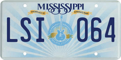 MS license plate LSI064