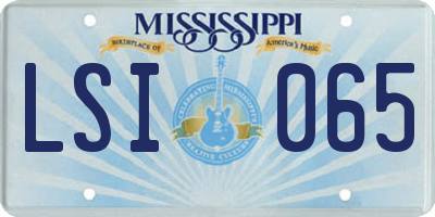 MS license plate LSI065