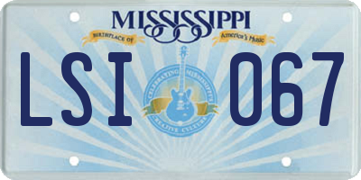 MS license plate LSI067