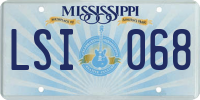 MS license plate LSI068