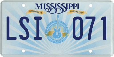 MS license plate LSI071