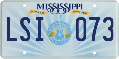 MS license plate LSI073