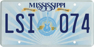 MS license plate LSI074