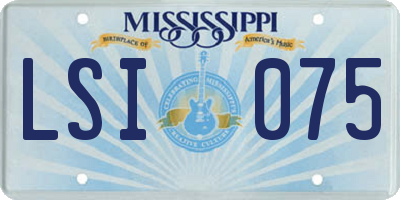 MS license plate LSI075