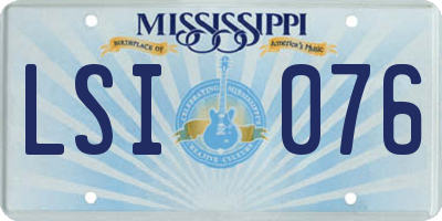 MS license plate LSI076