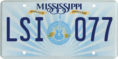 MS license plate LSI077