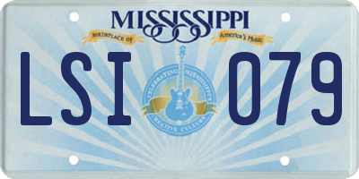 MS license plate LSI079