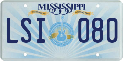 MS license plate LSI080