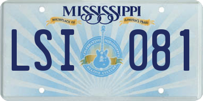 MS license plate LSI081