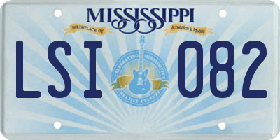 MS license plate LSI082