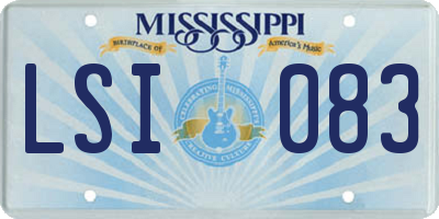 MS license plate LSI083
