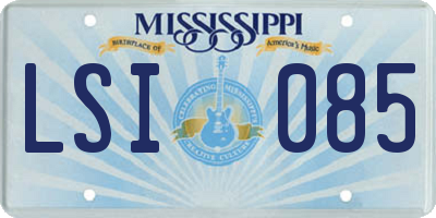 MS license plate LSI085