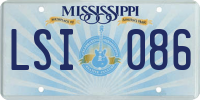 MS license plate LSI086