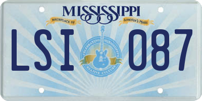 MS license plate LSI087
