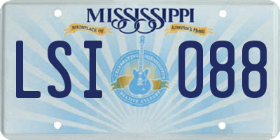 MS license plate LSI088