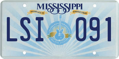 MS license plate LSI091