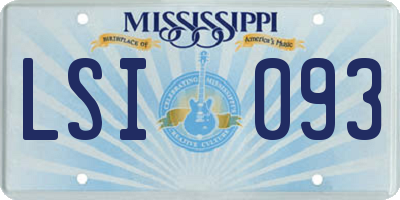 MS license plate LSI093