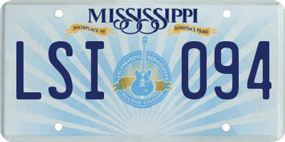 MS license plate LSI094