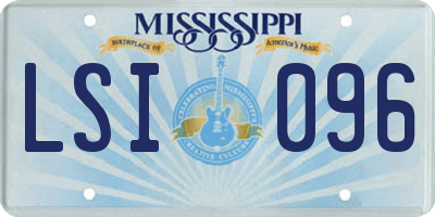 MS license plate LSI096