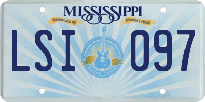 MS license plate LSI097