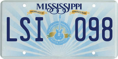 MS license plate LSI098