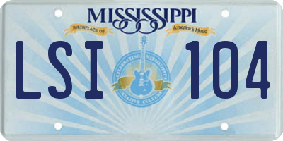 MS license plate LSI104