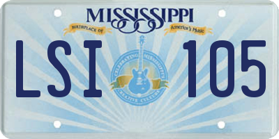 MS license plate LSI105