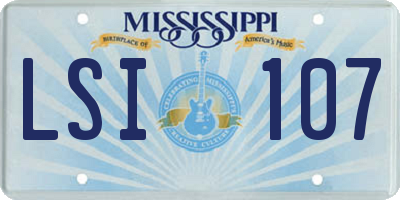 MS license plate LSI107