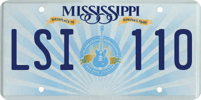 MS license plate LSI110
