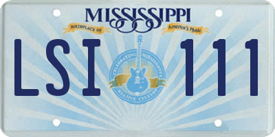 MS license plate LSI111