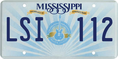 MS license plate LSI112