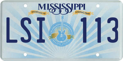 MS license plate LSI113
