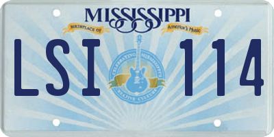 MS license plate LSI114