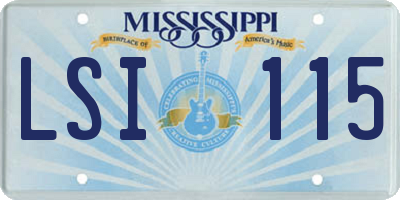 MS license plate LSI115