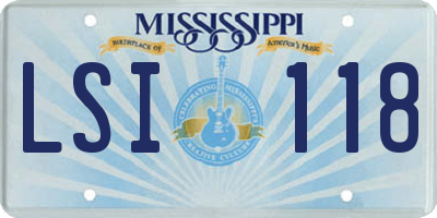 MS license plate LSI118