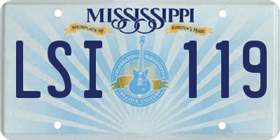 MS license plate LSI119