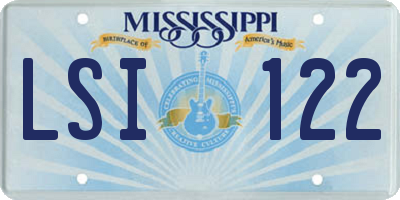 MS license plate LSI122