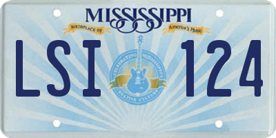MS license plate LSI124